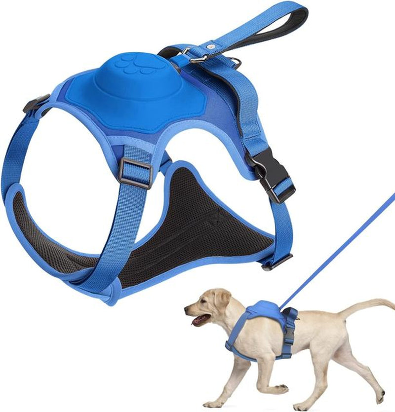 Dog Harness and Retractable Leash Set All-In-One. Automatic Anti-Burst Impact,Flexible Rope, Anti-Twist. Adjustable Breathable