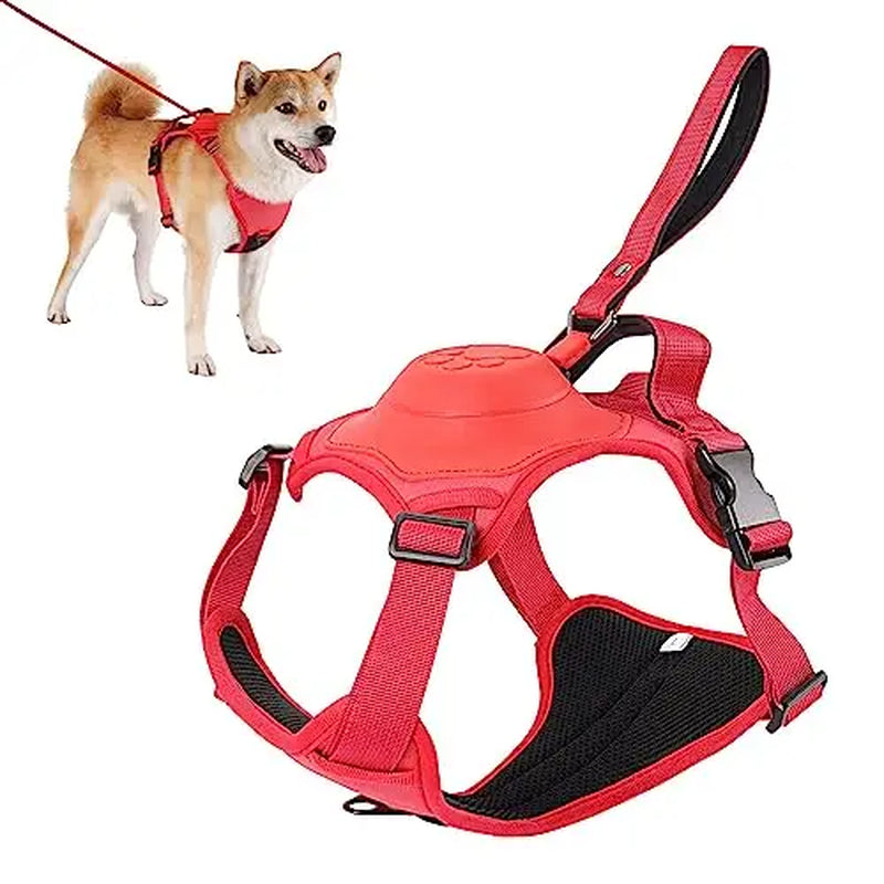 Dog Harness and Retractable Leash Set All-In-One. Automatic Anti-Burst Impact,Flexible Rope, Anti-Twist. Adjustable Breathable